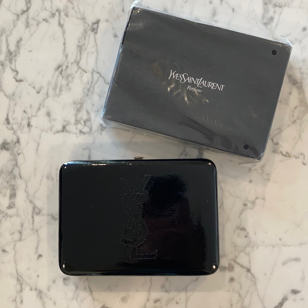 Yves Saint Laurent Glossy Black Clutch